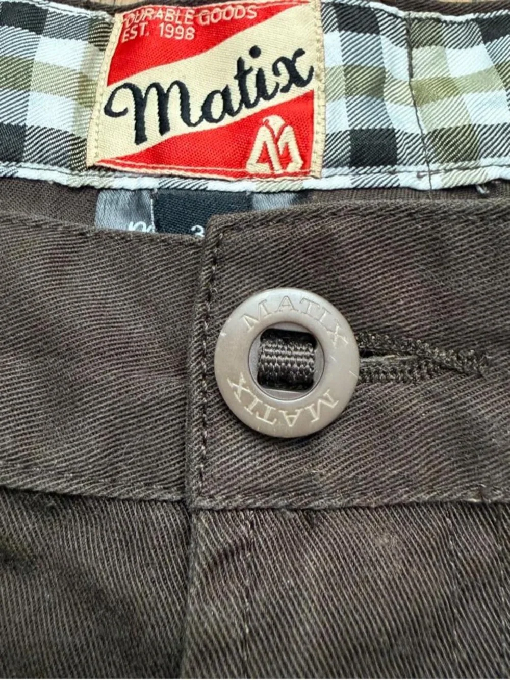 Matix Brown Chino Walk Shorts Sz 36 Y2K Skate Surf Daewon Song Flat Front